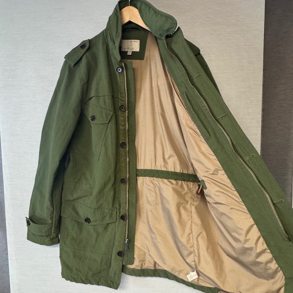 Banana Republic Heritage Stadium Jacket Mens Medium Green Military Field 932524 - Picture 3 of 8